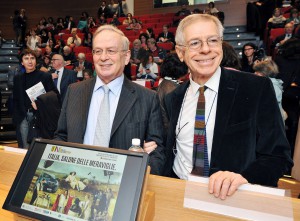 Il presidente della Fondazione per il libro, Rolando Picchioni, e il direttore del Salone Ernesto Ferrero 